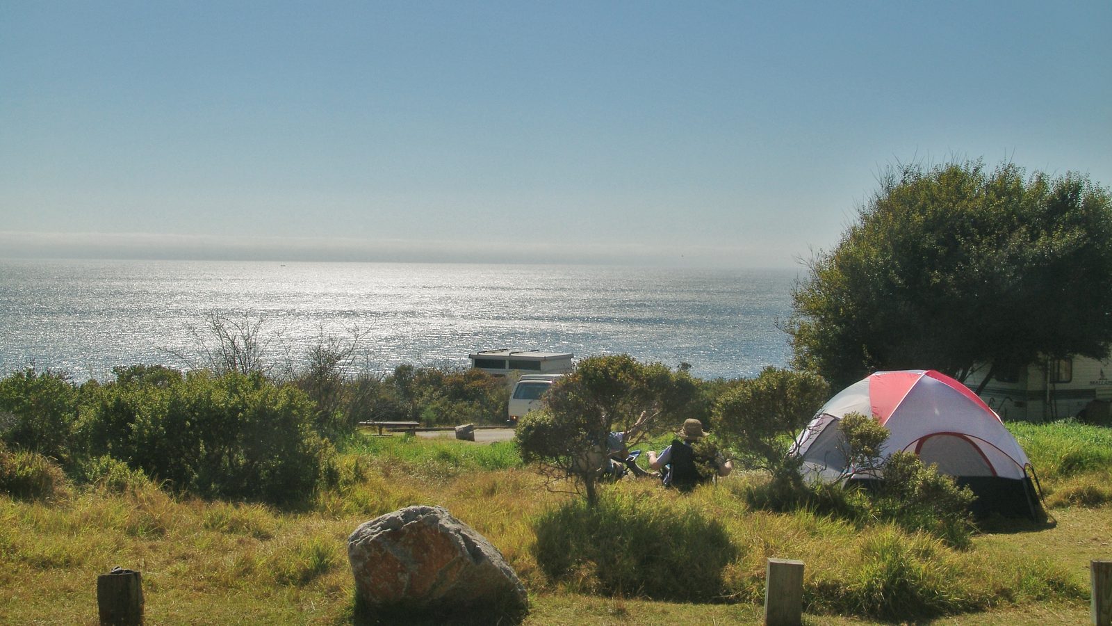 A tent on the bluff at Kirk Creek, from the National Archives.